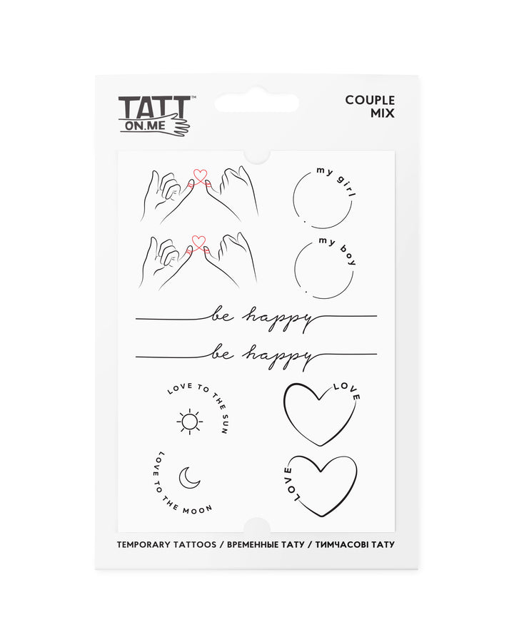 Couple paired temporary tattoos