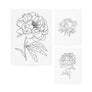 Graphic Flowers temporary tattoos