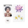 Asian flowers lotus temporary tattoos