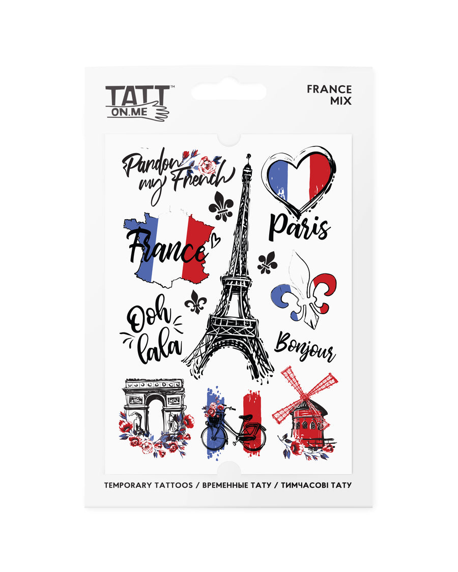 France Paris temporary tattoos