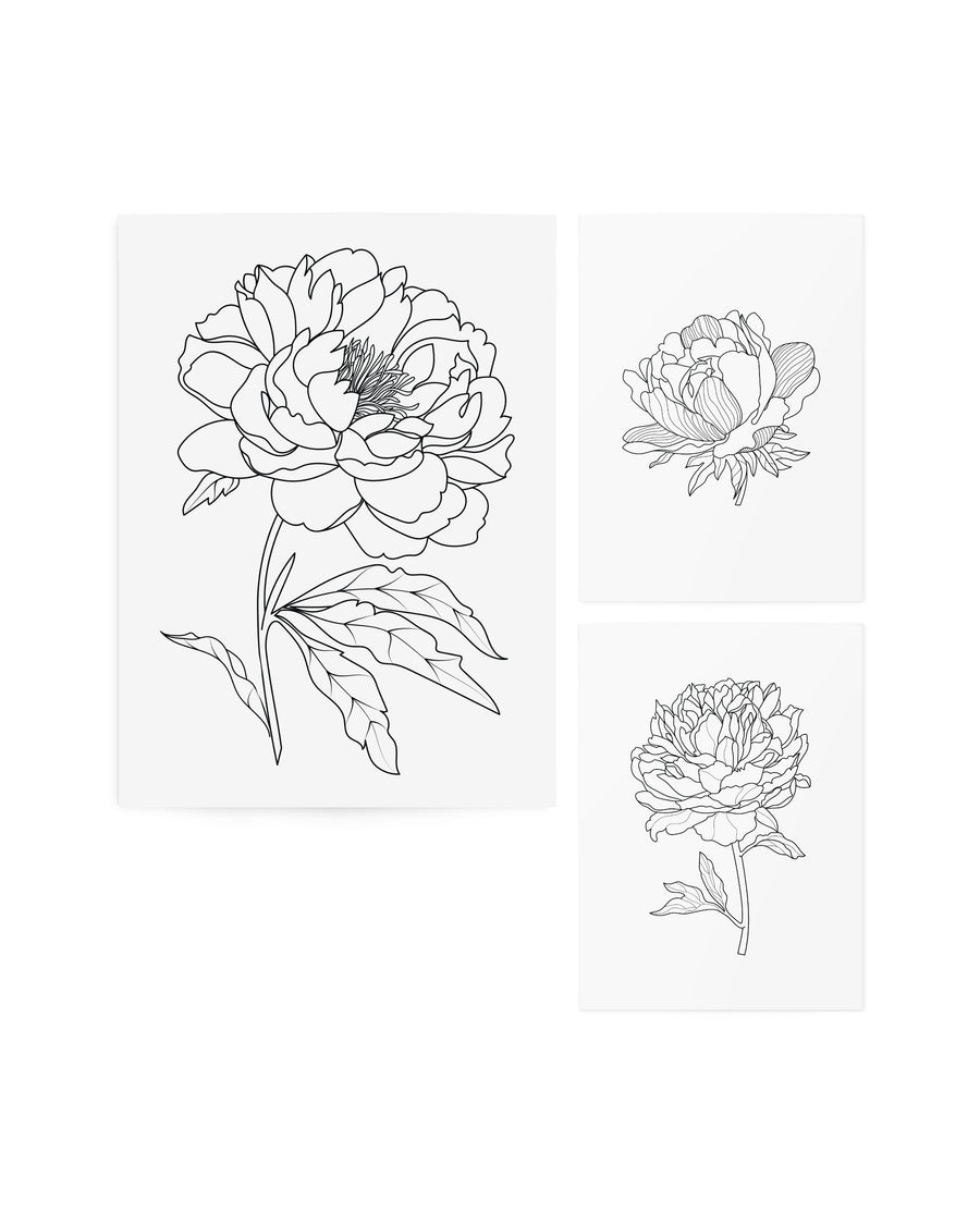Graphic Flowers temporary tattoos