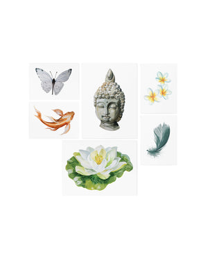 Zen Buddah lotus temporary tattoos TATTonme Zen set