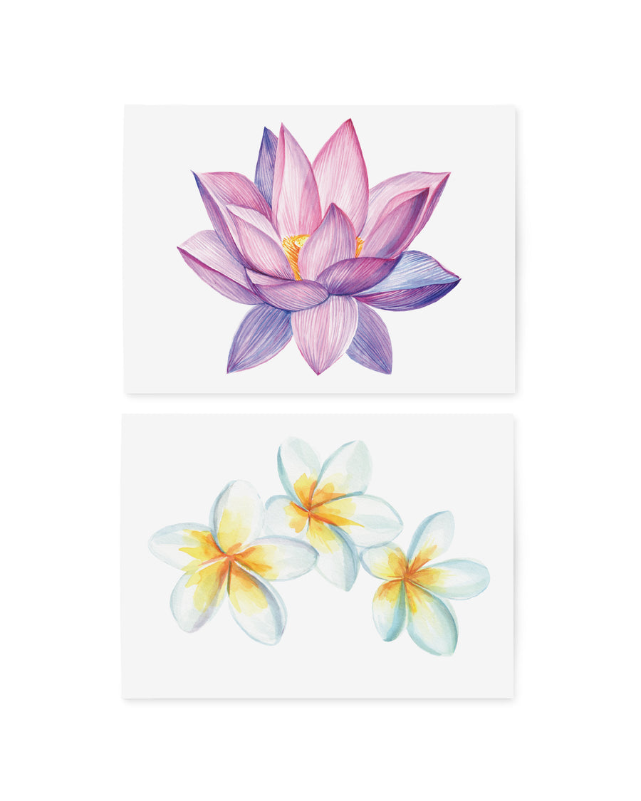 Asian flowers lotus temporary tattoos
