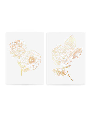 Temporary gold flowers tattoos TATTONME