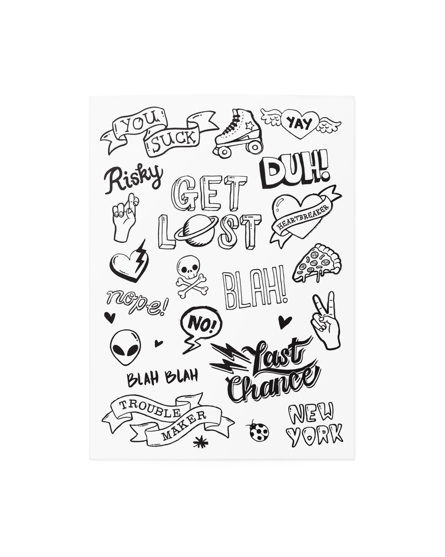 Cool phrases temporary tattoos