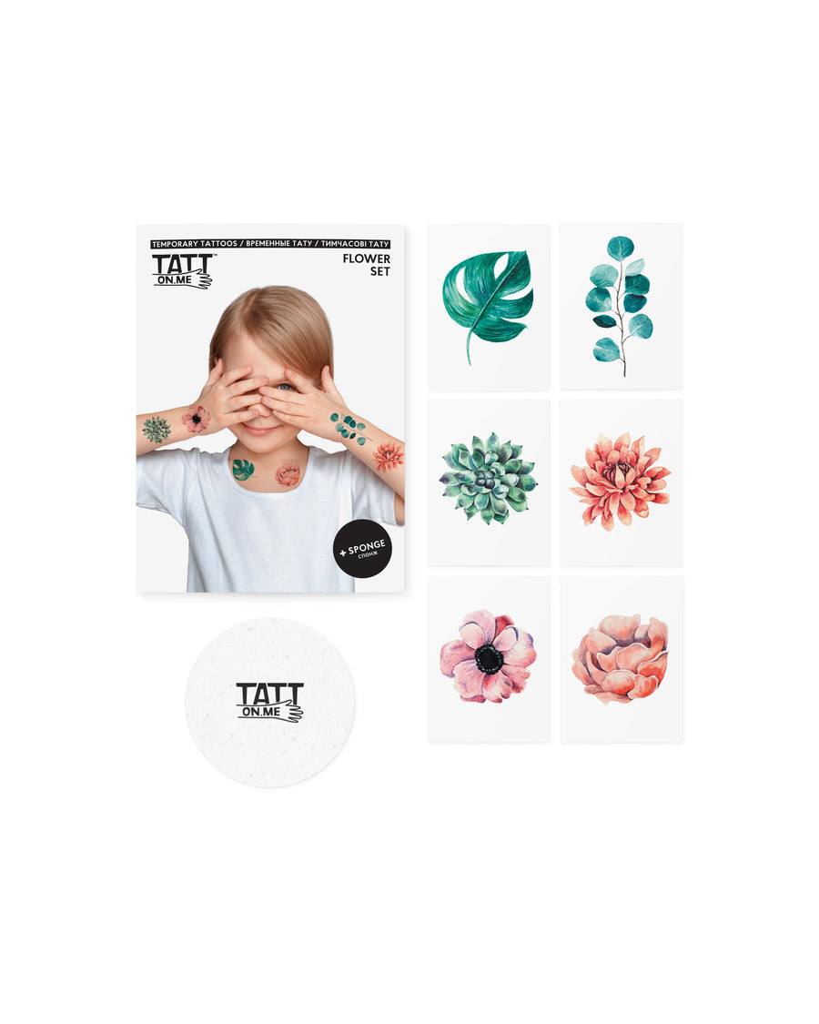Flowers temporary tattoos for girls